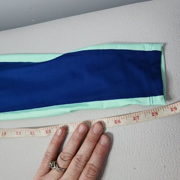 Under Armour Women's High Rise Full Length Leggings Compression Heat Gear Blue S - Picture 3 of 5